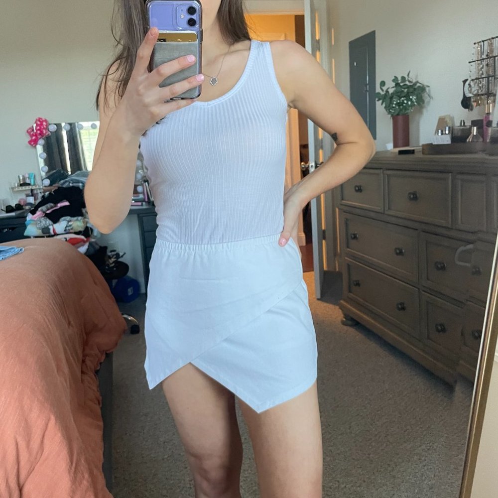 White skirt with shorts built in